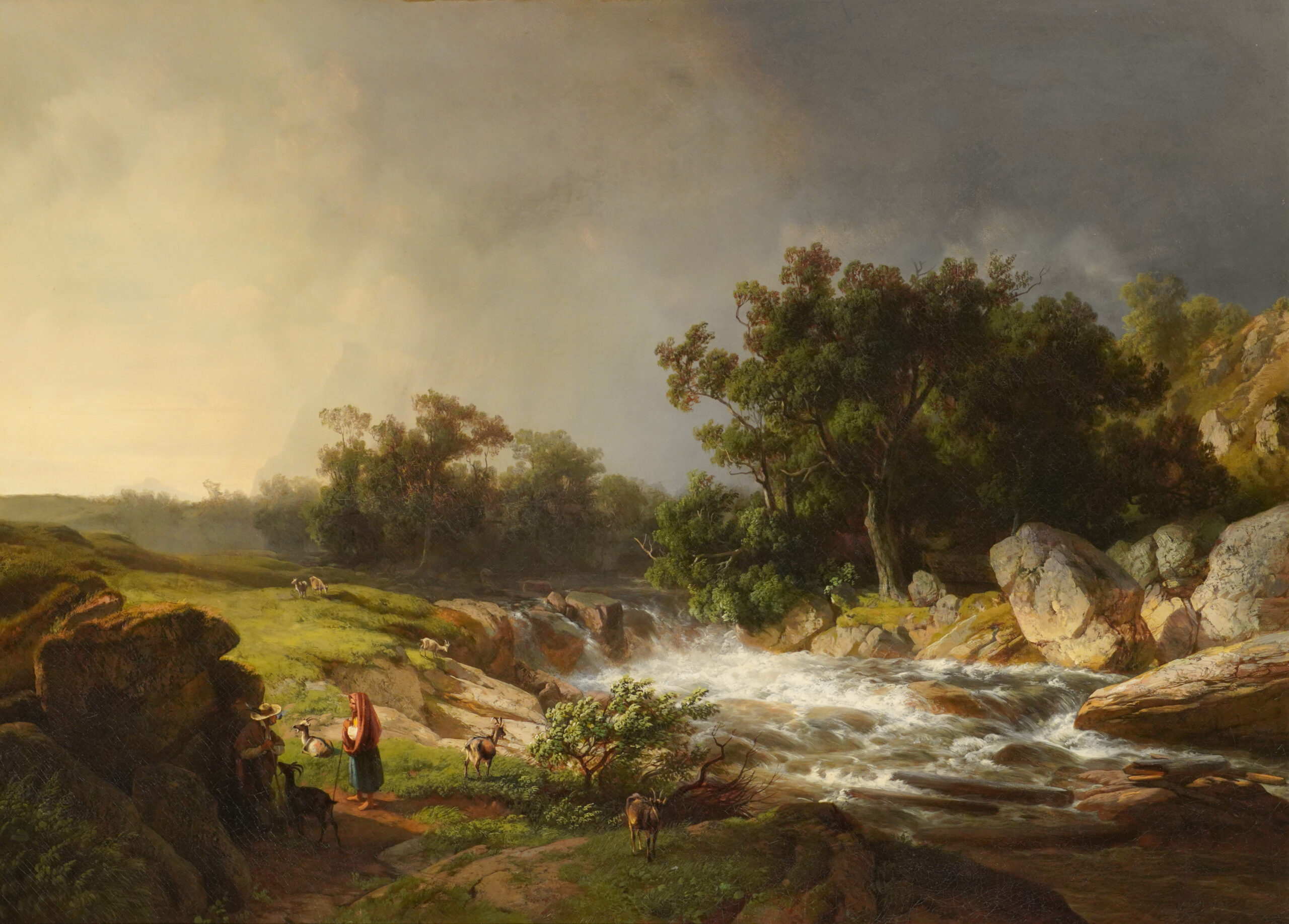 Johann Gottfried Steffan: Flusslandschaft mit Hirtenpaar (c) Joe Amberg